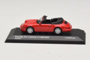 Porsche 911 964 Carrera 2 Cabriolet Червен Minichamps 1:43 430067330 Метал