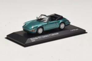 Porsche 911 964 Carrera 2 Cabriolet Тюркоазен Minichamps 1:43 430067332 Метал — снимка 2 от 4