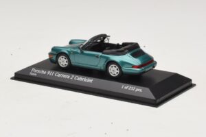 Porsche 911 964 Carrera 2 Cabriolet Тюркоазен Minichamps 1:43 430067332 Метал — снимка 3 от 4