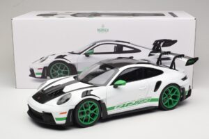 Porsche 911 992 GT3 RS Tribute to Carrera RS Бял Python Green Norev 1:12 127535 Метал — снимка 6 от 6