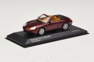 Porsche 911 996 Кабриолет Червен Металик Minichamps 1:43 400061092 Метал — снимка 2 от 4