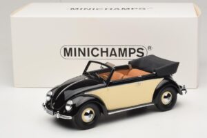 Volkswagen Beetle Кабриолет Черен Крем Minichamps 1:18 107054131 Смола — снимка 6 от 6