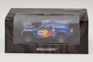 Volkswagen Race Touareg Red Bull #204 J. Kleinschmidt / F. Pons Dakar Rally 2005 Minichamps 1:43 436045304 Метал — снимка 5 от 5