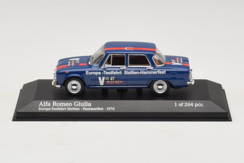 Alfa Romeo Giulia Europa-Testfahrt Sizilien-Hammerfest Minichamps 1:43 Alfa Romeo Giulia Europa-Testfahrt Sizilien-Hammerfest Minichamps 1:43 400120905 Метал