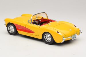 Chevrolet Corvette C1 Кабриолет Жълт Червен Bburago 1:18 3034-M2 Метал — снимка 7 от 8