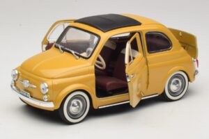 Fiat 500 Жълт Solido 1:18 8042 Метал — снимка 2 от 8