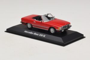 Mercedes 350 SL R107 Червен Maxichamps 1:43 940033432 Метал — снимка 3 от 5