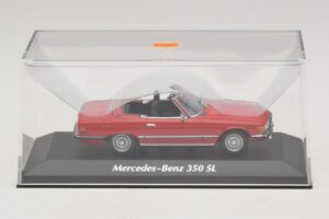 Mercedes 350 SL R107 Червен Maxichamps 1:43 940033432 Метал — снимка 4 от 5