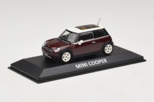 Mini Cooper S R53 Тъмночервен С Панорамен Покрив Minichamps 1:43 MINI019 Метал — снимка 2 от 4