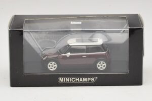 Mini Cooper S R53 Тъмночервен С Панорамен Покрив Minichamps 1:43 MINI019 Метал — снимка 4 от 4