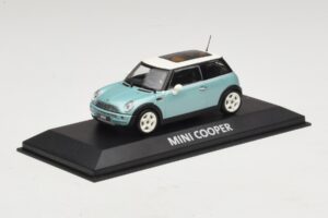 Mini Cooper S R53 Светлосин Металик С Панорамен Покрив Minichamps 1:43 MINI018 Метал — снимка 2 от 4
