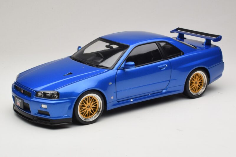 Nissan Skyline GT-R R34 V-Spec II Син Металик BBS Джанти KK-Scale 1:12 KKDC120211-2 Метал