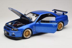 Nissan Skyline GT-R R34 V-Spec II Син Металик BBS Джанти KK-Scale 1:12 KKDC120211-2 Метал — снимка 2 от 8