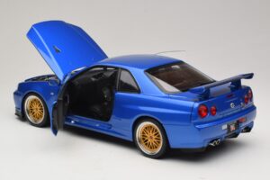 Nissan Skyline GT-R R34 V-Spec II Син Металик BBS Джанти KK-Scale 1:12 KKDC120211-2 Метал — снимка 5 от 8