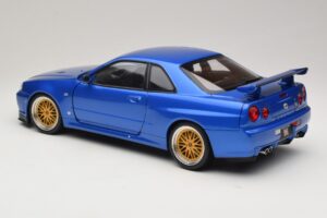 Nissan Skyline GT-R R34 V-Spec II Син Металик BBS Джанти KK-Scale 1:12 KKDC120211-2 Метал — снимка 7 от 8