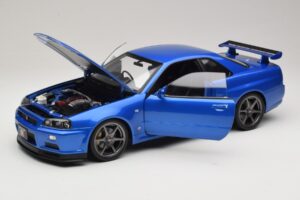 Nissan Skyline GT-R R34 V-Spec II Син Металик OEM Джанти KK-Scale 1:12 KKDC120211-1 Метал — снимка 2 от 8