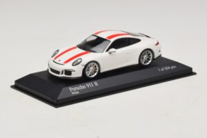 Porsche 911 991.1 R Бял С Червени Ивици Minichamps 1:43 410066220 Метал — снимка 3 от 6
