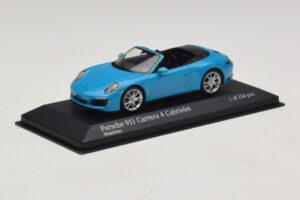 Porsche 911 991.2 Carrera 4 Кабриолет Син Minichamps 1:43 410067232 Метал — снимка 2 от 5