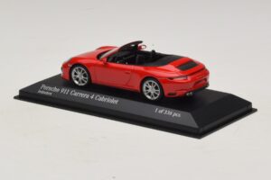 Porsche 911 991.2 Carrera 4 Кабриолет Червен Minichamps 1:43 410067230 Метал — снимка 3 от 5